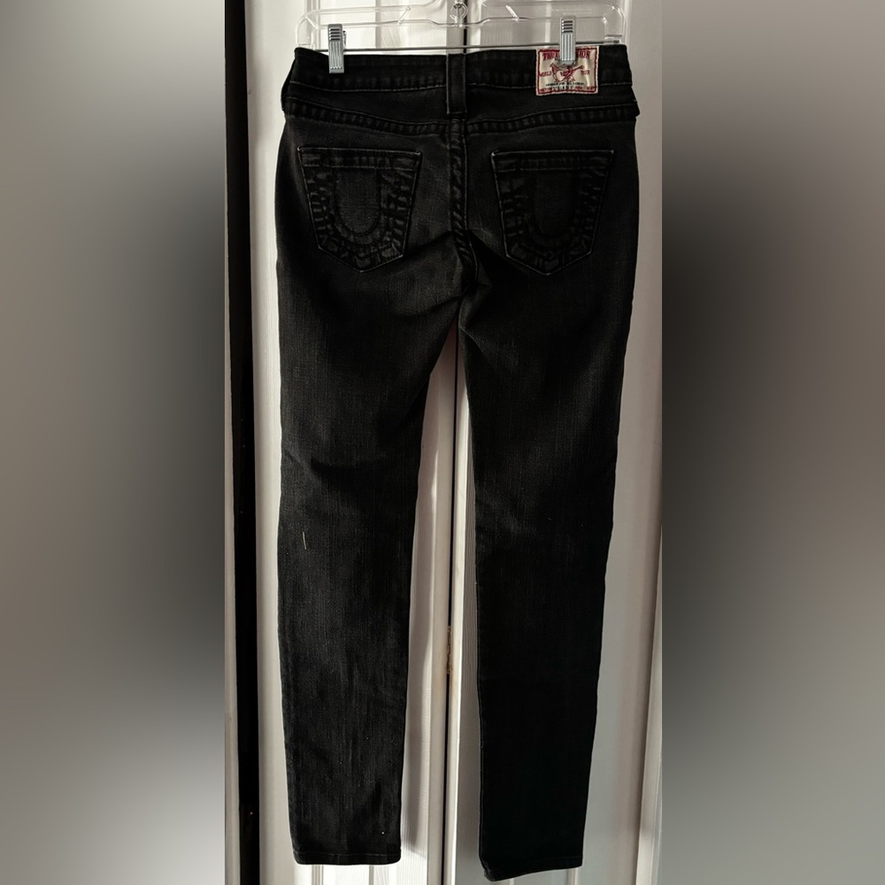 VINTAGE TRUE RELIGION STELLA BIG T BLACK JEANS SIZE 26